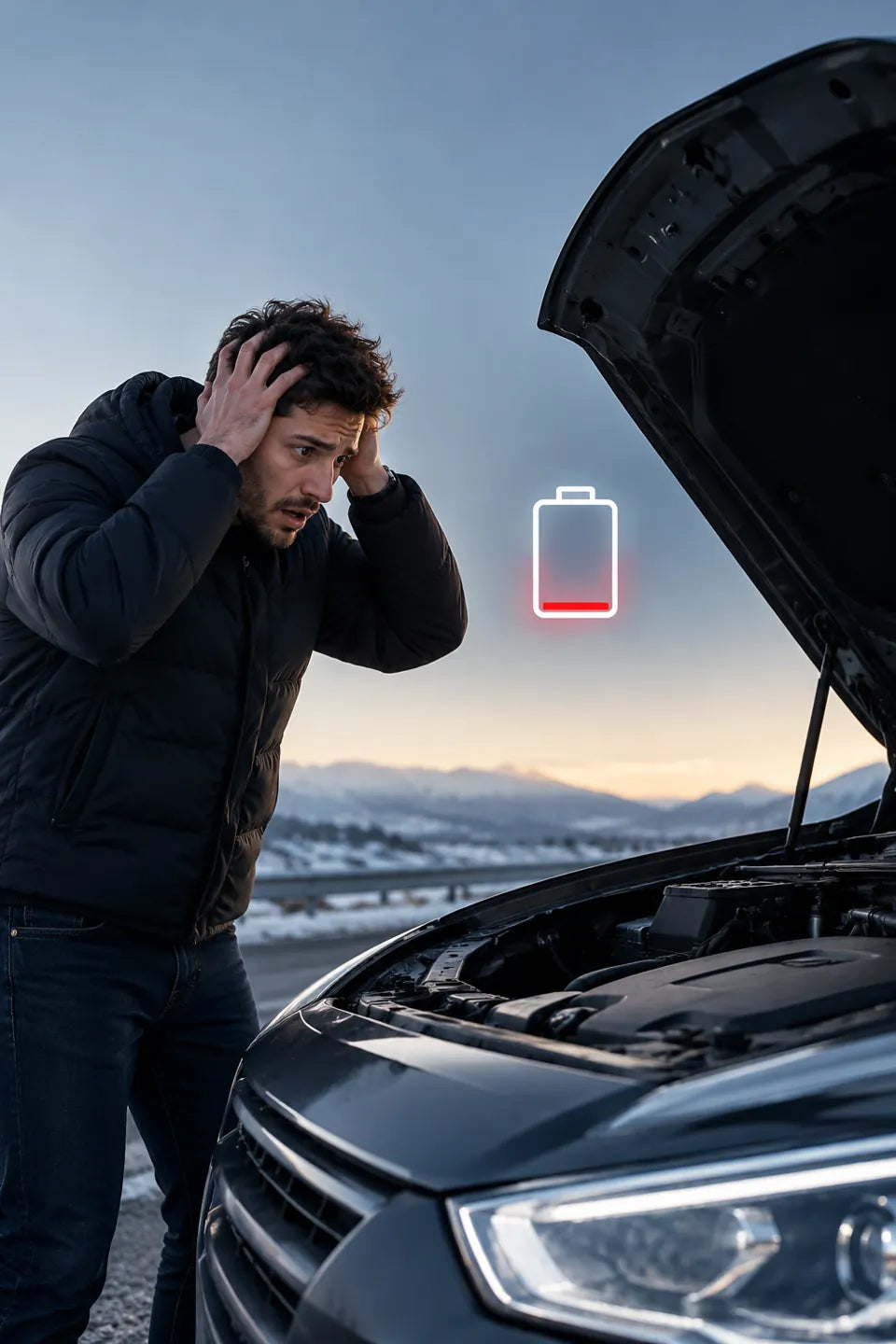 Problema: batería descargada y conductor junto al auto